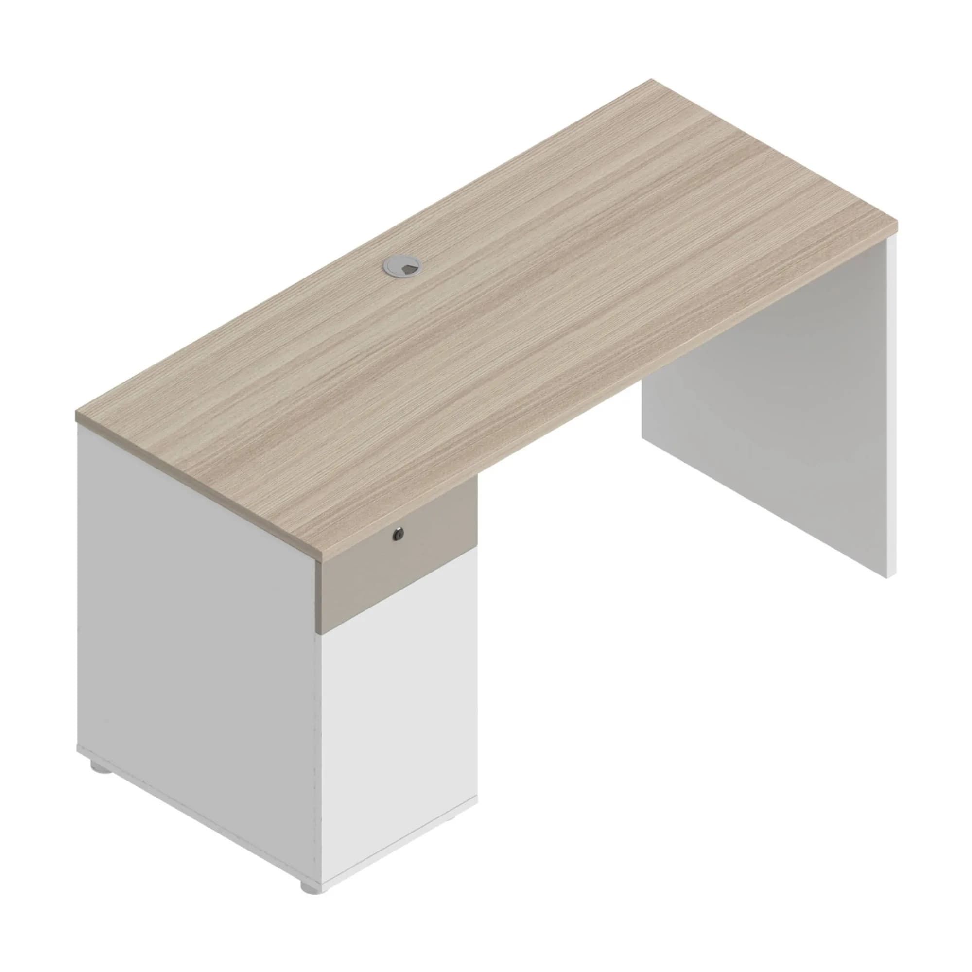 Escritorio con gabinete Blok - Oak